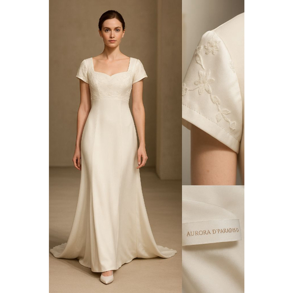 Aurora D'Paradiso White Wedding Dress - Picture 1 of 15